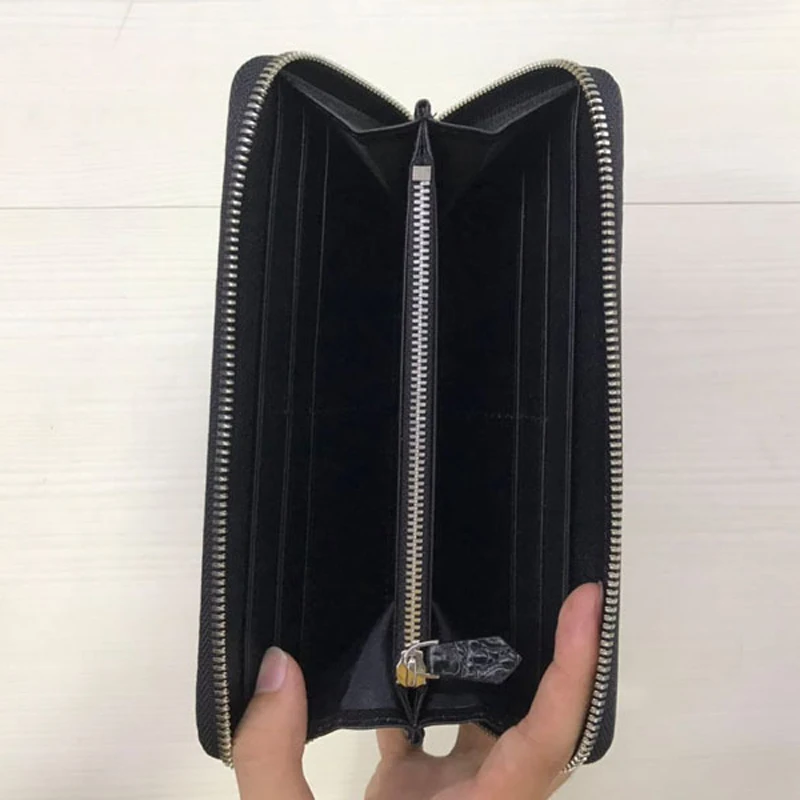 New Brand Luxury Business Men's Alligator Wallets Real Crocodile Genuine Leather Long Organizer Wallet Boy Card Holder Purse 5
