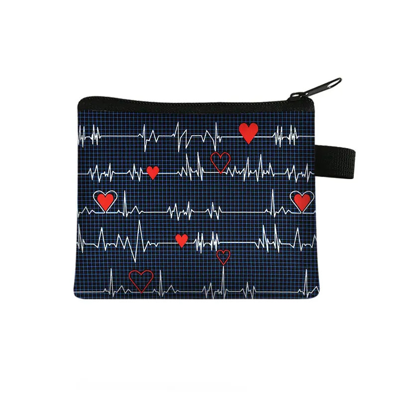 Cute Nurse Coin Purse Medical Doctor Stethoscope Syringe Wallet Charms Nurse Cap Hospital Coin Bag ID Credit Card Holder