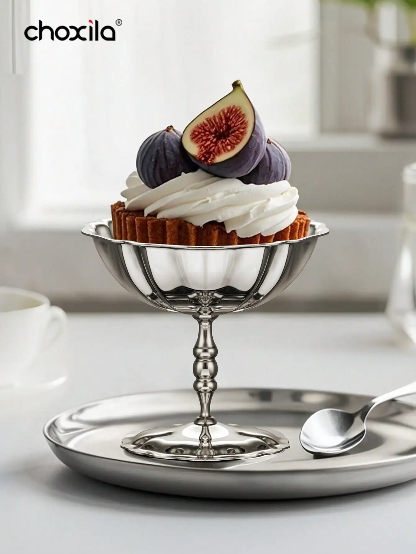 1pc Stainless Steel Dessert Cup, Ice Cream Bowl, Yogurt Snack Candy Cups Salad Fruit Pudding Bowls for Party/Holiday/Festival