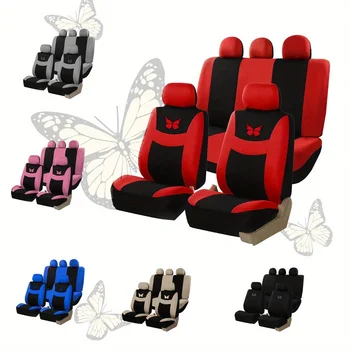 Coprisedili per auto a 5 posti con design a farfalla a trasferimento termico, adatti per modelli compatti, berline e SUV, utilizzabili in tutte le stagioni.