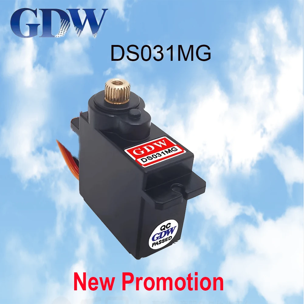 GDW микро сервопривод DS031MG 12 г 2,7 кг, металлическая шестерня, цифровой высокоскоростной двигатель постоянного тока 180 ° для радиоуправляемого автомобиля 450, вертолета, фиксирующего робота, ручного робота