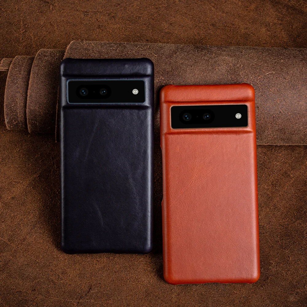 Luxurious Vintage Genuine Leather Phone Case - Aesthetic Oil Wax Finish