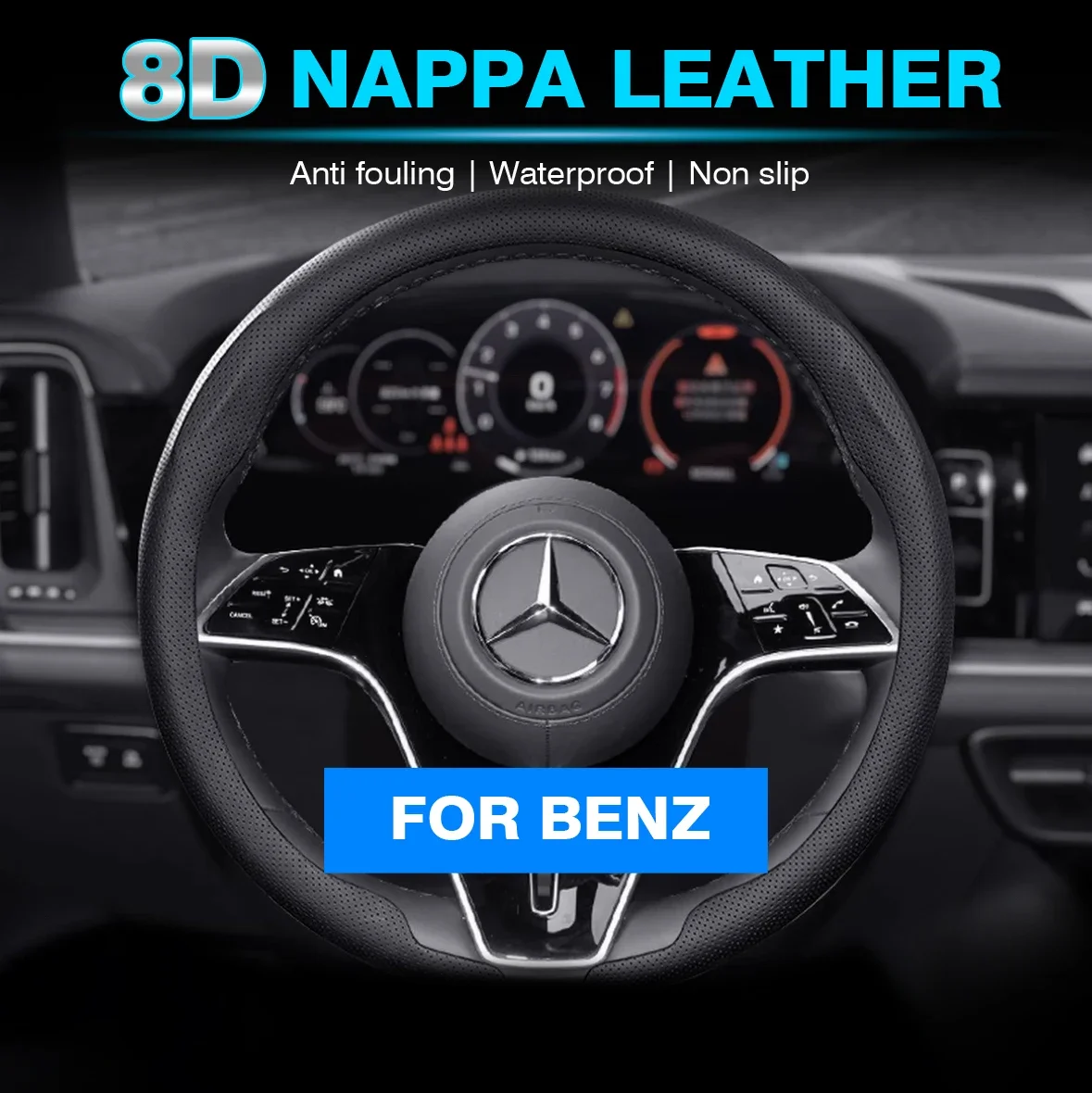 Anwendbar auf Mercedes-Benz-Lenkradabdeckungen für die Modelle A, B, C, E, V, S, GLA, GLB, GLC, GLK, GLS, SLK, CLA und CLS.