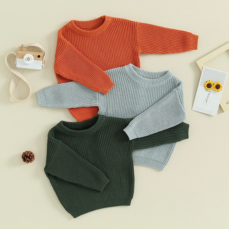 AutumnBabyGirlsBoysSweatersCoatKidsKnittingPulloversTopsBabyBoysGirlsSolidColorBasicCottonLongSleeveSweater_voghion.com