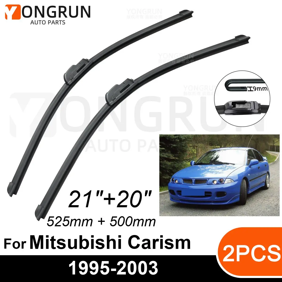 

Стеклоочистители передние Автомобильные для Mitsubishi Carism 1995-2003, резиновые щетки стеклоочистителя 21 + 20 дюймов, аксессуары для лобового стекла автомобиля