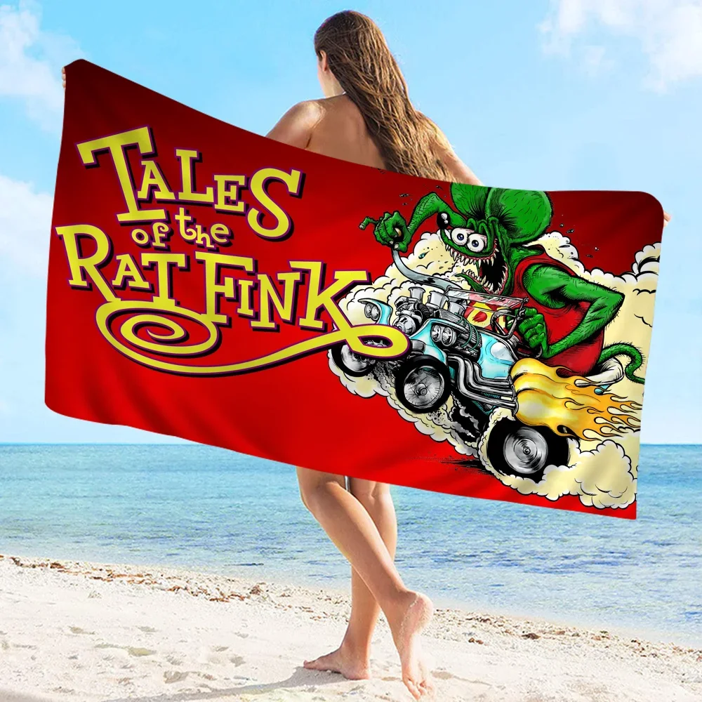 Funny Rat Fink Printed Towel Microfiber Beach Towel Absorbent Quick dry Soft Yoga Swimming Resort Mountain Climbing Towel 6