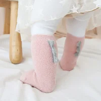 2Pairs Lovely Cute Cartoon Dinosaur Kids Baby Socks Girl Boy Non-slip Floor Socks Animal Infant Soft Cotton Thick Warm Leg Socks 2