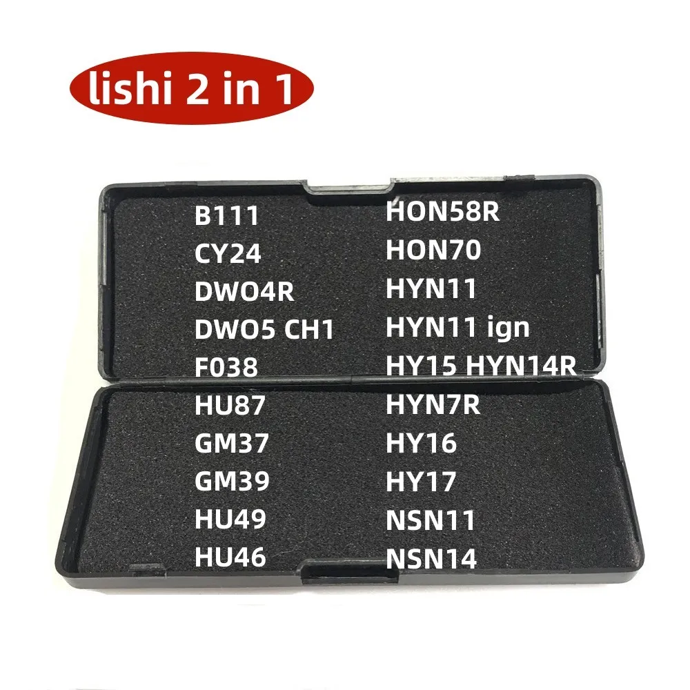 2 in 1 B111 CY24 DWO4R DWO5 F038 GM37 GM39 HU49 HU46 HU87 HON58R HON70 HYN11 HY15 HYN7R HY16 HY17 NSN11 NSN14 Hot Lishi Tool lishi tool hot lishi tool