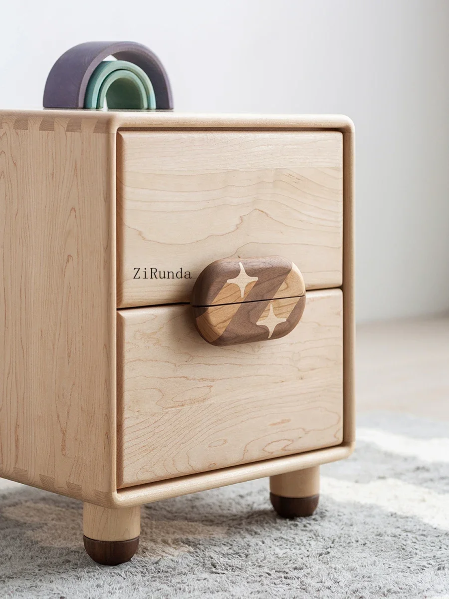 1Starry sky bedside table, double drawer children's simple locker