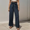 Casual Pants Hot Selling Summer New Product Pants with Lace Up Ruffle Edge Elastic Pants 4