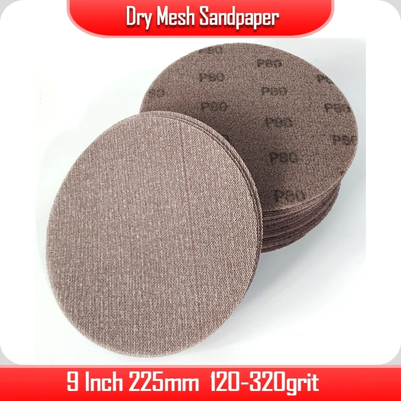 Sanding Discs Sandpaper Set Polish Sand Paper Sandpaper Tools Mesh Sandpaper Grinding Disc 9"225 MM for FESTOOL etc sander Alumina Dust-free Anti-stick Abrasive Sandpaper Mesh Disk P80-320
