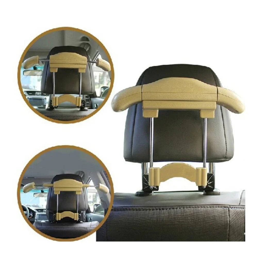 Car Coat Hanger Cloth Hook Interior Accessories Parts Retractable For 3.74~6 Inch Straight Headrest Lifters Clothes Jacket Suits