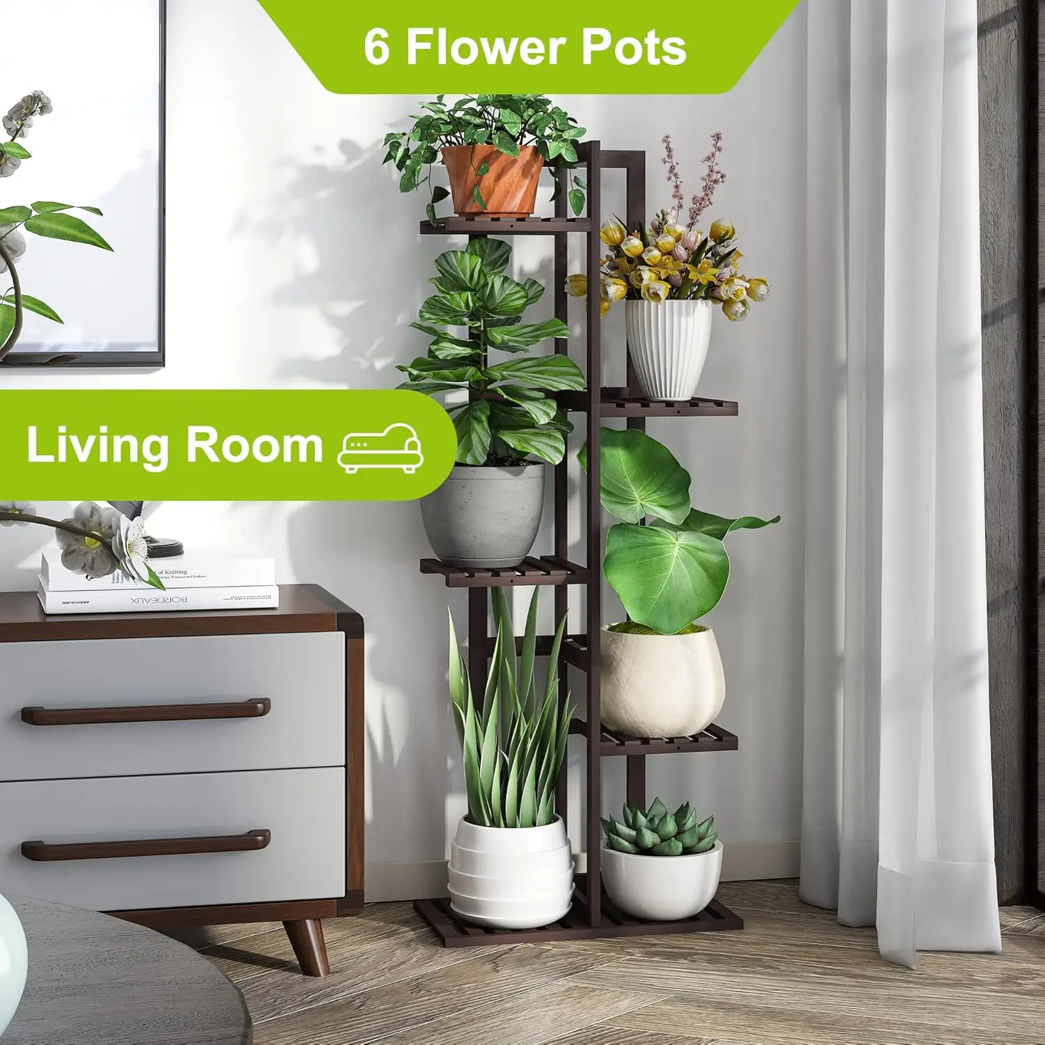Bamboo Plant Stand for Indoor Outdoor Plants Corner Tall Plant Shelf Holder Shelf Plant Rack Holder Display Rack 3