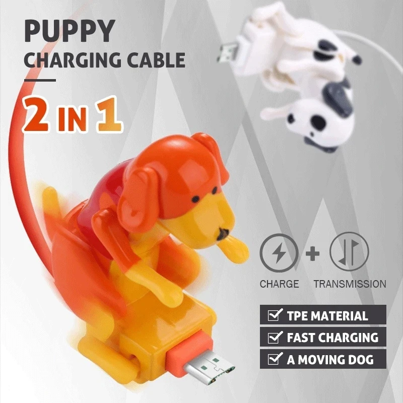 Dog Charger Cable Funny Humping Dog Fast Charger Cable Charging Line Cute Fast Charging Power Date Cable