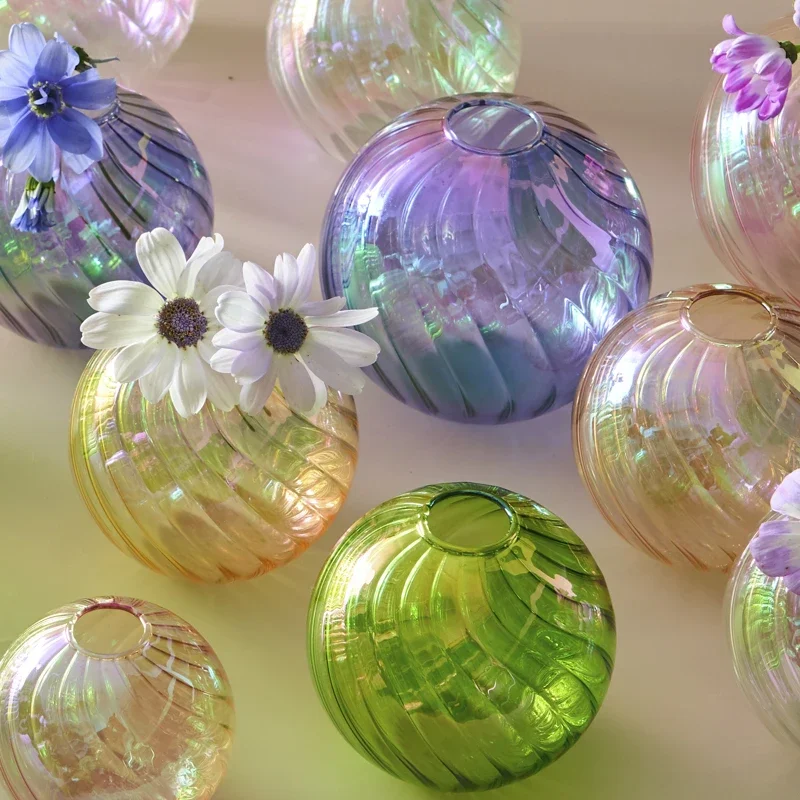 Iridescent Glass Vase for Tabletop & Home Decor