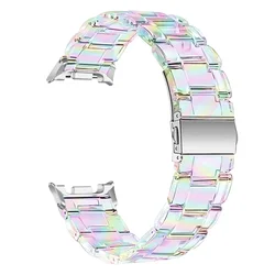 Rainbow Resin Strap - Stylish Universal Watch Band - Galaxy 8Classic 46mm (Transparent Colorful)
