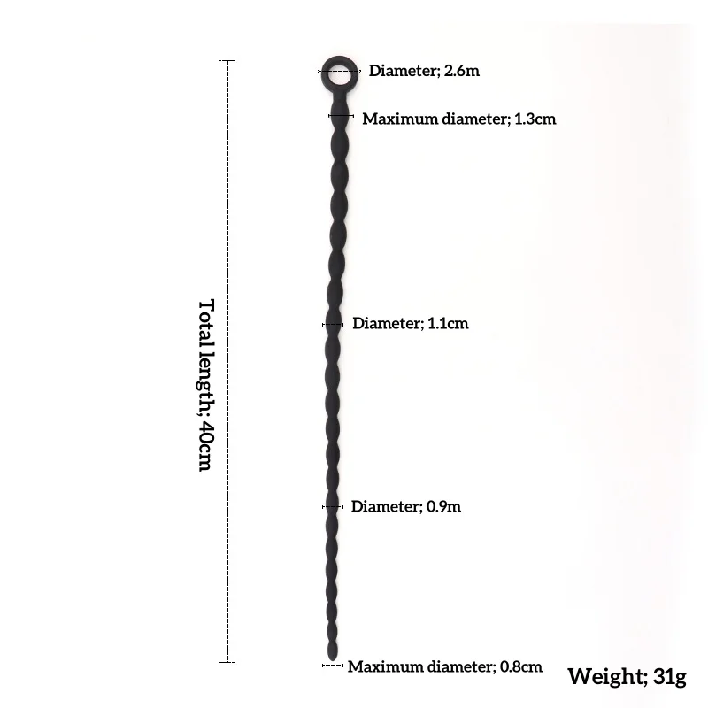40cm Super Long Urethral Toys Soft Silicone Penis Plug Beads Horse Eye Stick G-Spot Stimulator Urethral Dilator Men Sex Toy Bdsm penis sex toys