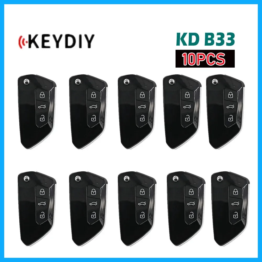 

10pcs KEYDIY KD B33 Universal Remote Key 3 Buttons Car Remote Key for VW Golf8 Style KD-MAX KD900 KD-X2 Key Programmer Car Key