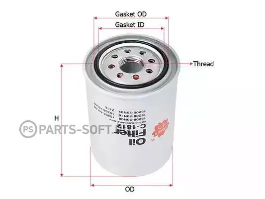 SAKURA C1812 C1812SAK_фильтр масляный\ Prim/ny/Terrano/Prol 2.0D-4.2TD 88 | Автомобили и мотоциклы