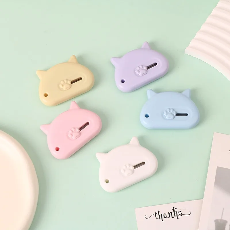 아트 나이프 플라스틱+스테인리스 스틸 종이 절단 칼 언박싱 나이프 4.5*6cm 여행용 DIY 프로젝트 학생용