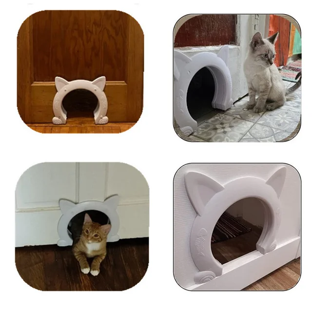 Cat Door Dog Hole Access Direction Controllable Toy For Pet Training Dog Cats Kitten ABS Plastic Small Pet Gate Door Kit Cat Dog 3