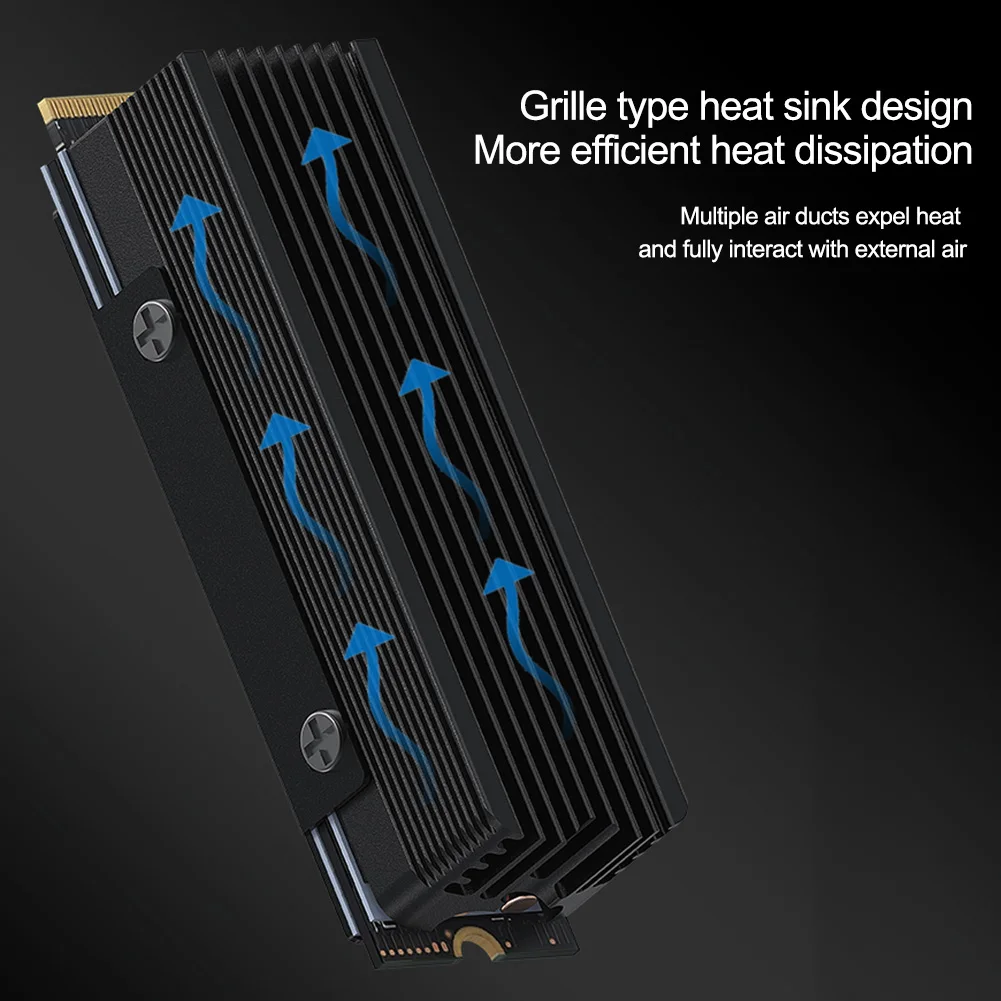 Refrigerador de Circulação de ar de Alumínio Dissipador de Calor com Almofada Térmica de Silicone M.2 Ssd Nvme 2280 Disco de Estado Sólido - Imagem 2