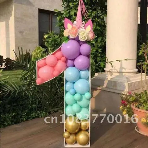 

Large Number Balloon Filling Box Frame Stand 100/73cm Kids Adult Birthday Party Anniversary Baby Shower DIY Decoration Wedding