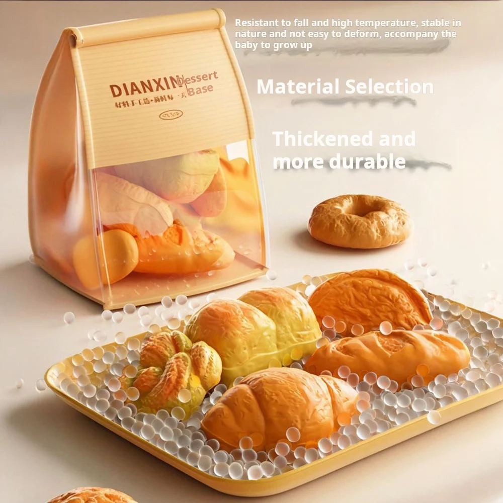 Educational Realistic Bread Fries Pizza Pretend Play Food Toy Set for Kids Boys Girls Meal Simulation Gift