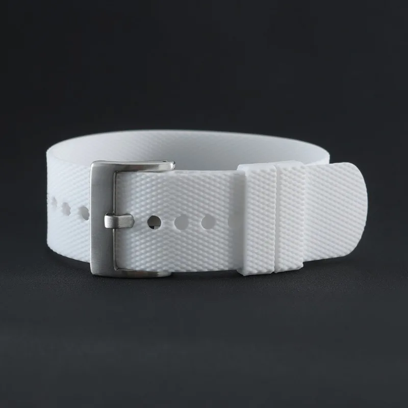 Silver, Black, and Rose Gold Silicone Watchband with Metal Pin Buckle