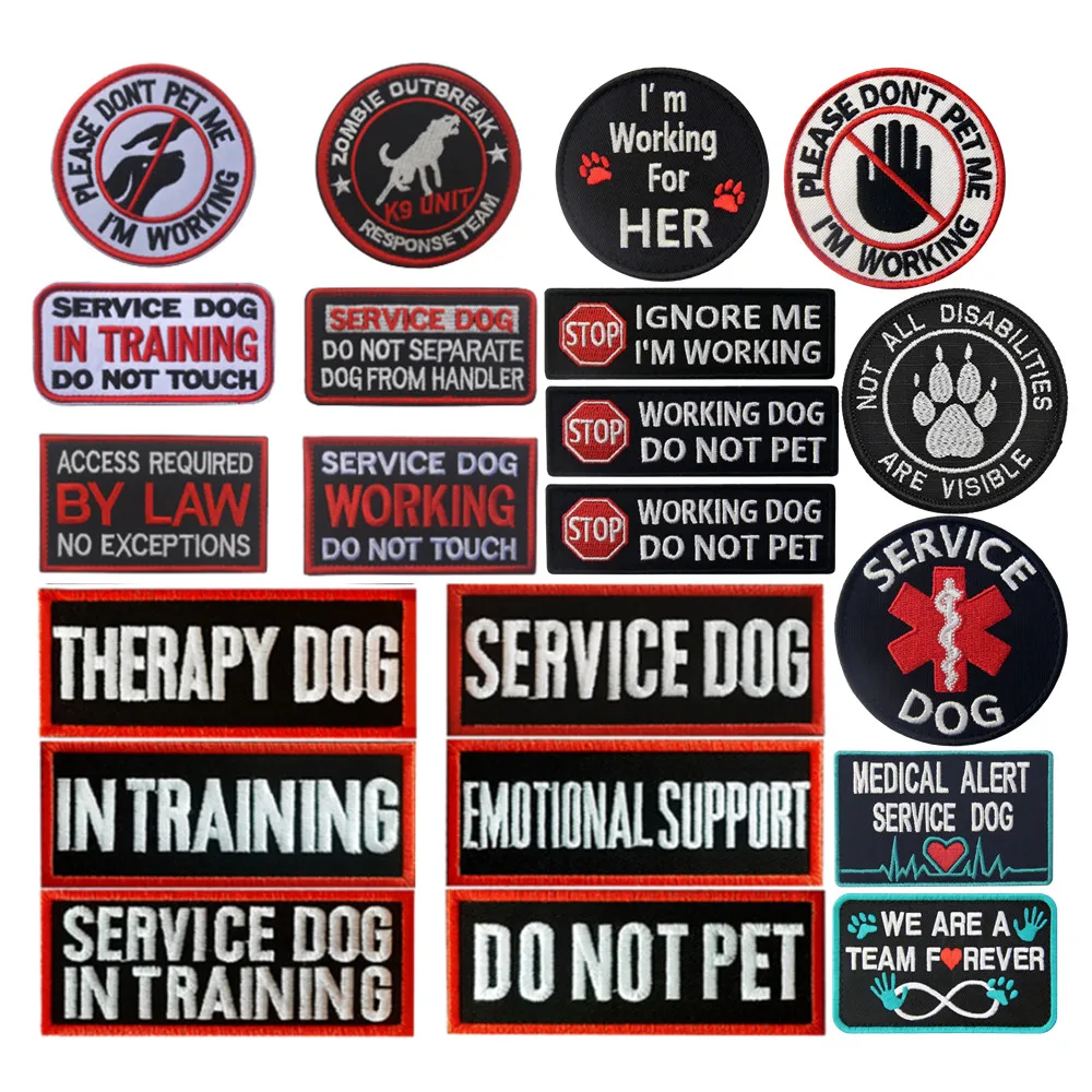 Cheap Service Dog DO NOT Pet Patch THERAPY DOG DISTRACT Medical Working  Training Dog Badge k9 Vest Patch