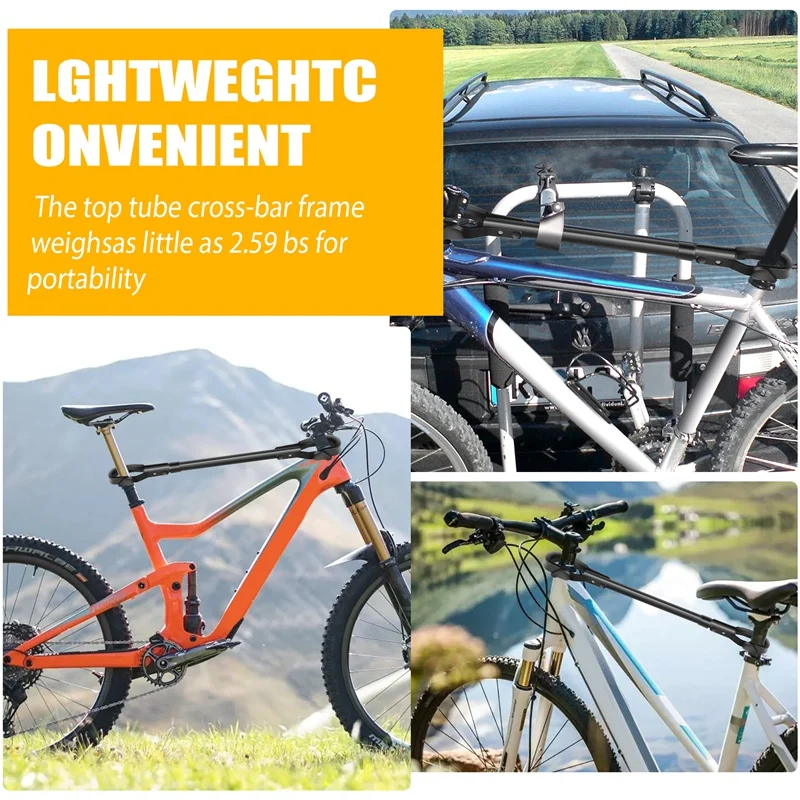 Capacity 30Kg/66Lbs Bike Bicycle Top Tube Cross-Bar Frame Adjustable Adapter For Y-Frame Lady Bike Car Rack