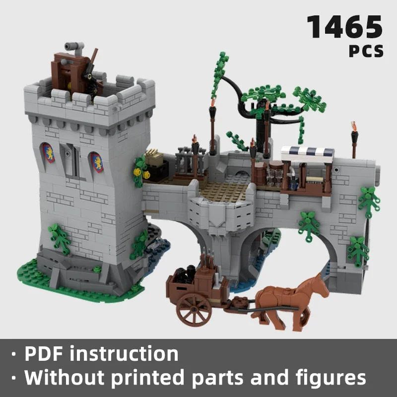 

medieval castle bridge watch tower bricks outpost castle blocks medieval military modular moc bricks bridge knight military moc