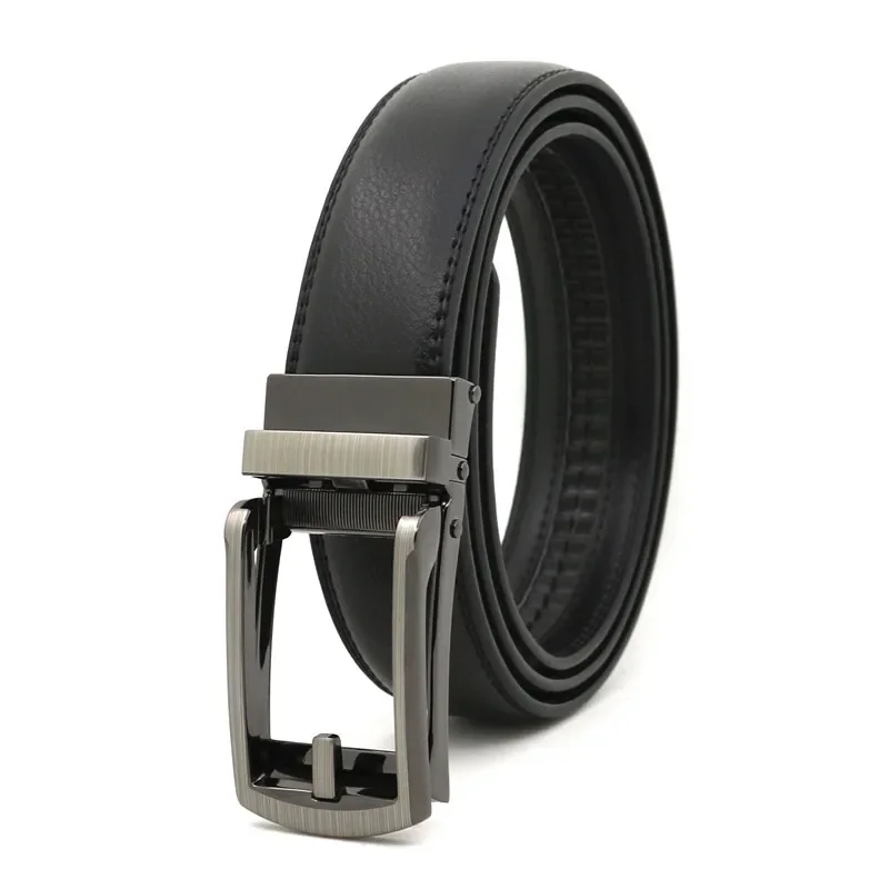 Ceinture à cliquet en cuir pour hommes, confortable, à boucle automatique, 130cm 140cm, avec boucle coulissante, garniture réglable pour s'adapter à 120cm