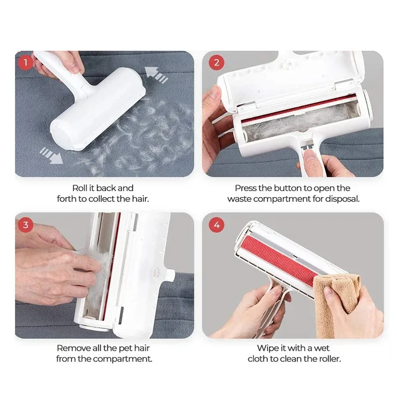 Pet Hair Remover Roller Pet Hair Remov Cleaning Removing Dog Cat Self Cleaning Lint Pet Hair Remover  One Hand Operate 4