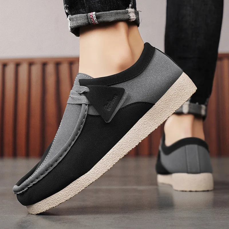 Retro Khaki Suede Loafers Man Comfortable Slip-on Casual Shoes For Men Fashion Lightweight Men's Designer Shoes chaussure hommes 6