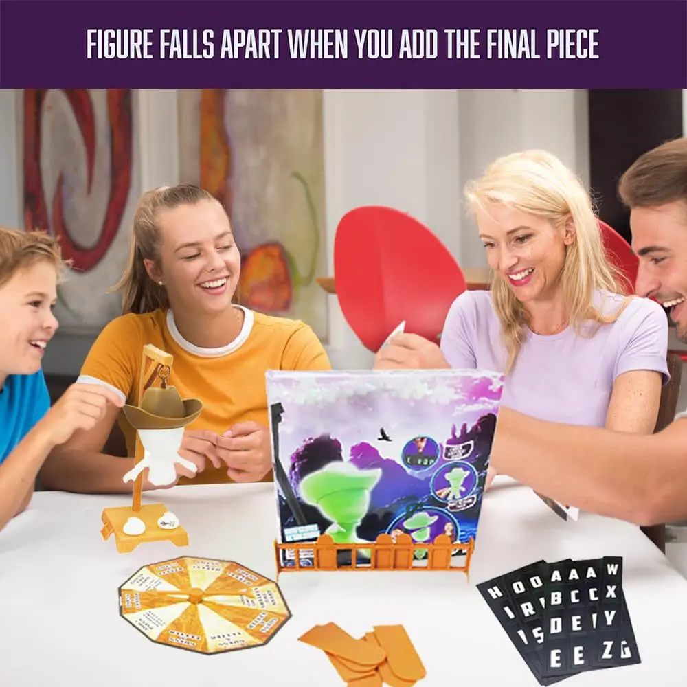 Cowboy Magnetic Hangman Board Games Mystery Guessing Word Before Hank Falls Hanging with Doll Travel Table Game