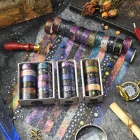 6Pcs Or 12Pcs Starry Sky Washi Tapes Scrapbooking Supplies Foil Decorative Adhesive Tape Washitape Diary Decorating Washi Tape 1