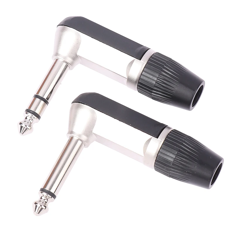 레안 잭 6.35mm TS TRS 90 ° L자형 직각 플러그 스테레오/모노 2 3극 6.5 1/4 마이크 기타 오디오 NYS207 208