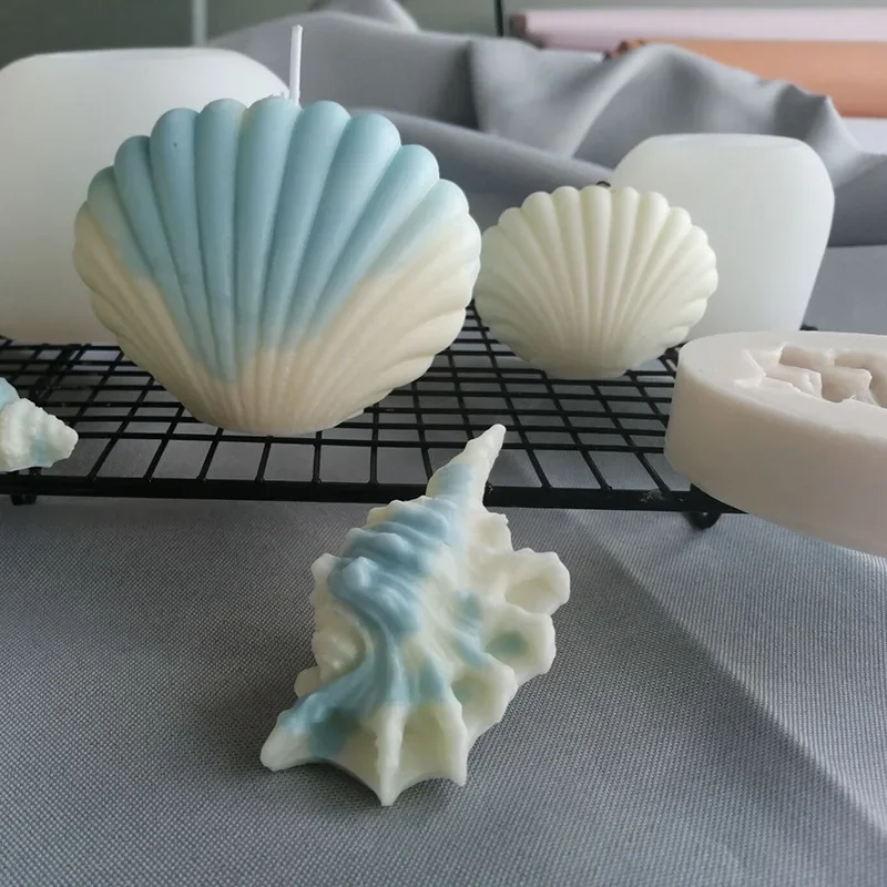 1pc-Sea Shell Silicone Mould Conch Mold For Candles Soap Resin Clay Dly Making