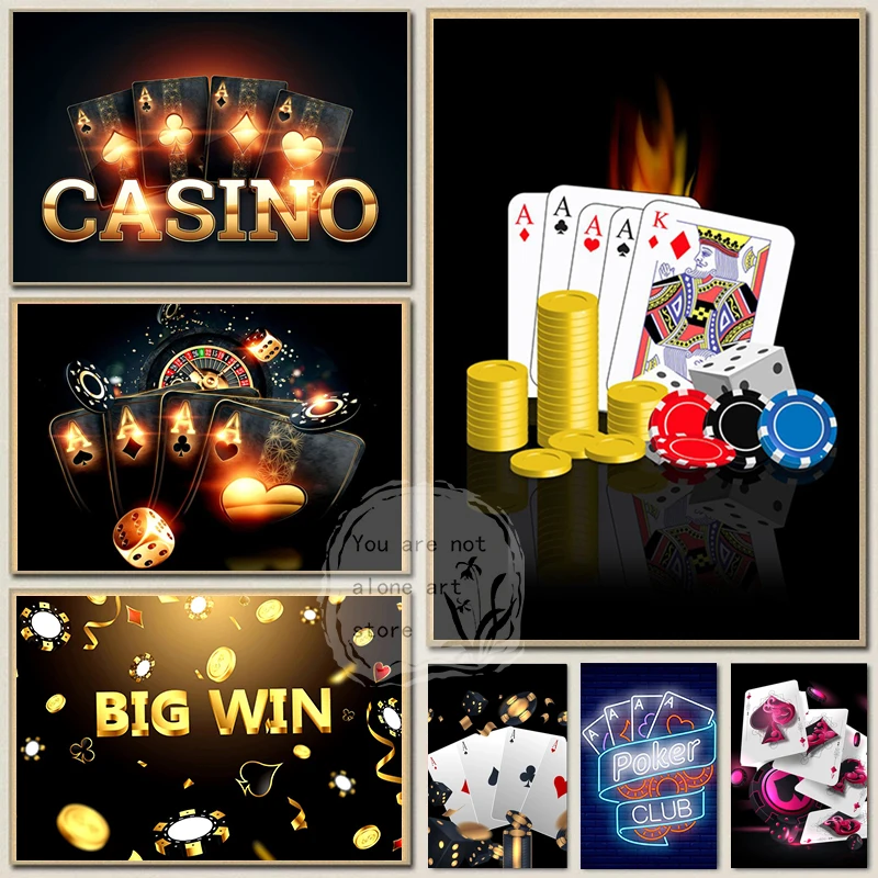 Casino Royale Poker Card Game Jackpot Art Poster Dipinti Su Tela Stampe Murali Immagini Gioco D'Azzardo House Bar Club Home Room Decor