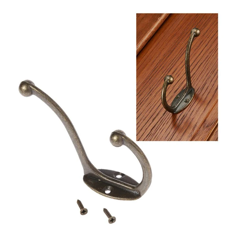 Wall Mount Hooks Self Adhesive Hooks Self Adhesive Wall Hooks Adhesive Wall Hooks Coat Hook 5PCS Coat Hooks European Vintage Antique Clothes Wall Mounted Hook Strong Hanging Porch Wardrobe Fitting Room Racks With Screws