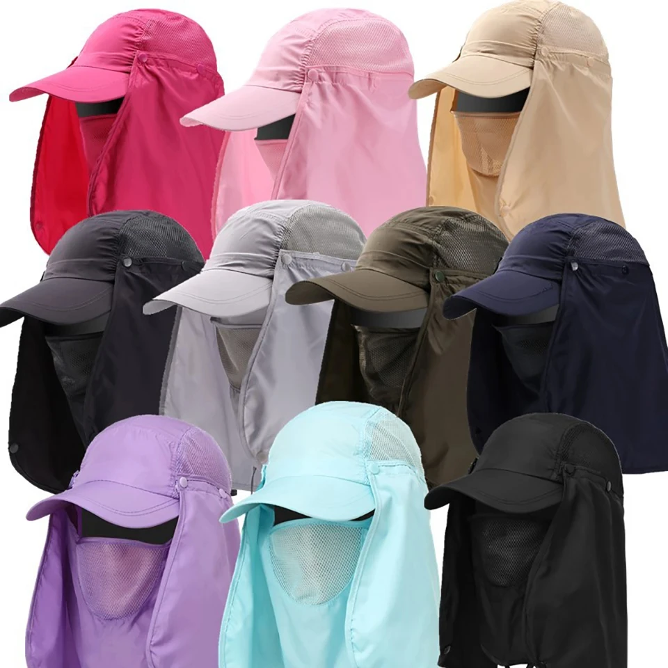 Hunting Camping Hiking Fishing Hats Outdoor UV protection Sun Protection Breathable Caps Full Head Quick-dry Headwear Men Women 2