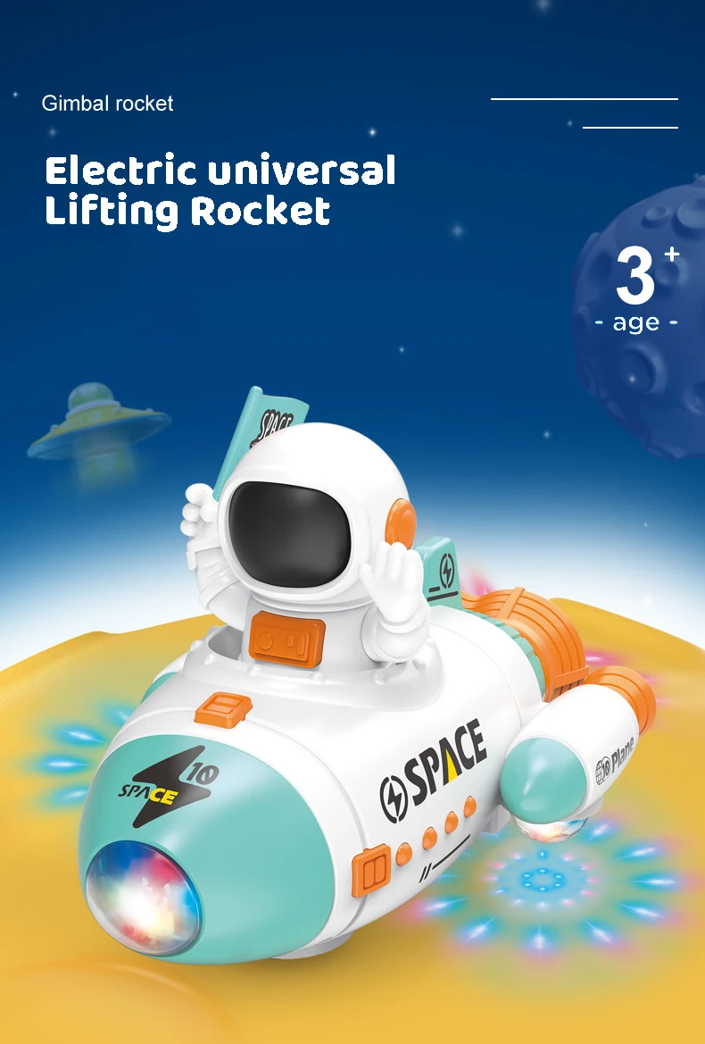 Space Rocket Car Battery Operated With Light &Amp; Music