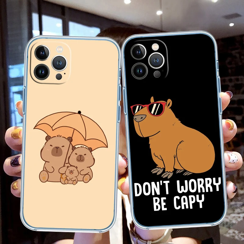 Cartoon Capybara Soft Shell Transparent Phone Case
