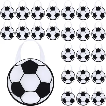 5-20Pcs Non-Woven Round Football Theme Handheld Gift Bag for Football Carnival Celebration Birthday Party Holiday Candy Gift Bag 1