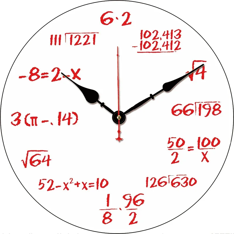 Mathematical Formulas Wall Clock Modern Design Color:20-1501;Sheet Size:10inch(25CM)