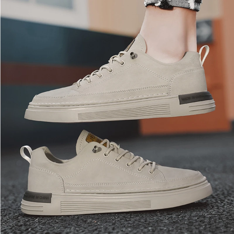 Men Classic Sneakers Platform Slip on Casual Leather Shoes Spring Loafers