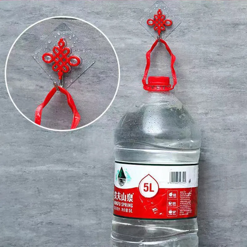 Spring Festival Decoration Hooks Strong Adhesive CNY Holder Red Blessing Sticky Rack Festive Home Decor