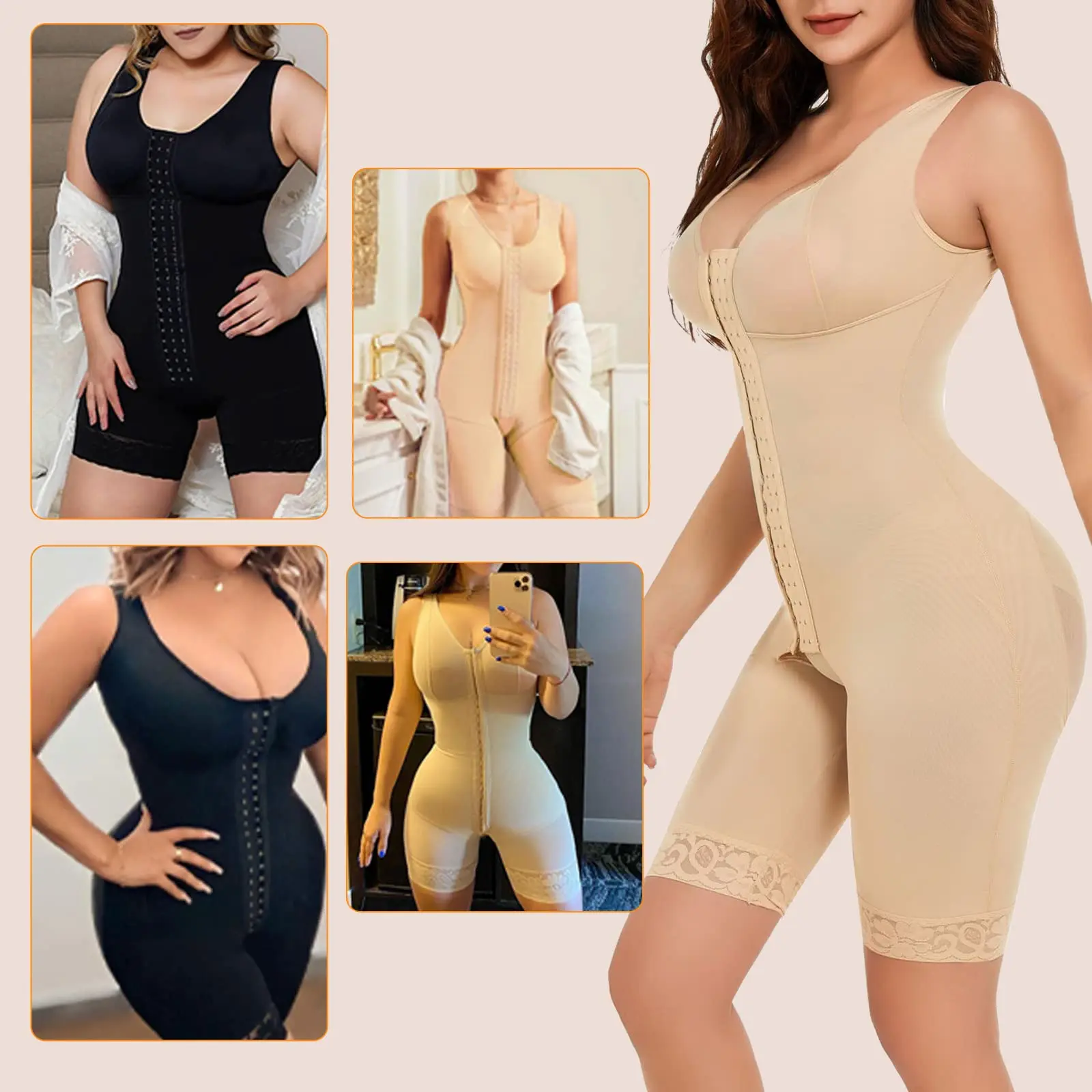 Women's High Double Compression Garment Tummy Control Adjustable