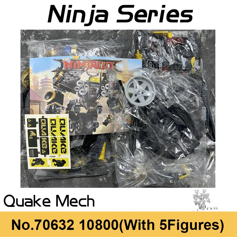 1232pcs Ninja Series Quake Mech Building Blocks Cole Unicycle